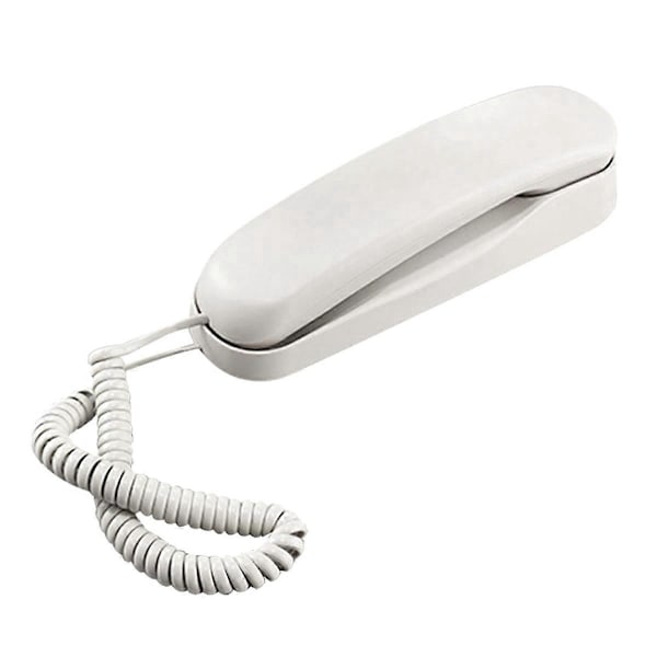 Trådbunden väggtelefon, liten hotelltelefon, lämplig för fast väggtelefon på kontoret, vit