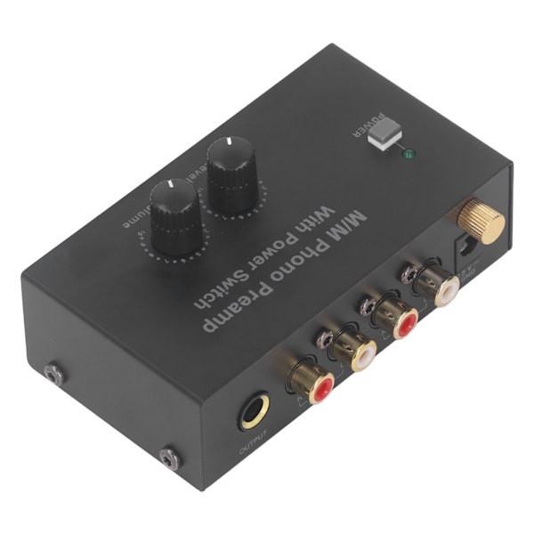 Phono Platespiller Forforsterker Elektronisk Lyd Stereo Fonograf Forforsterker Lavt Støy PP500P 100‑240V EU-kontakt