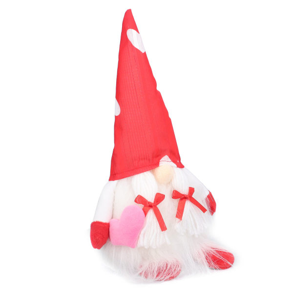 Gnome Doll Valentine's Day Home Myk Søt Utsøkt Plysj Gnomes Leketøy Feriedekorasjon OrnamentRød