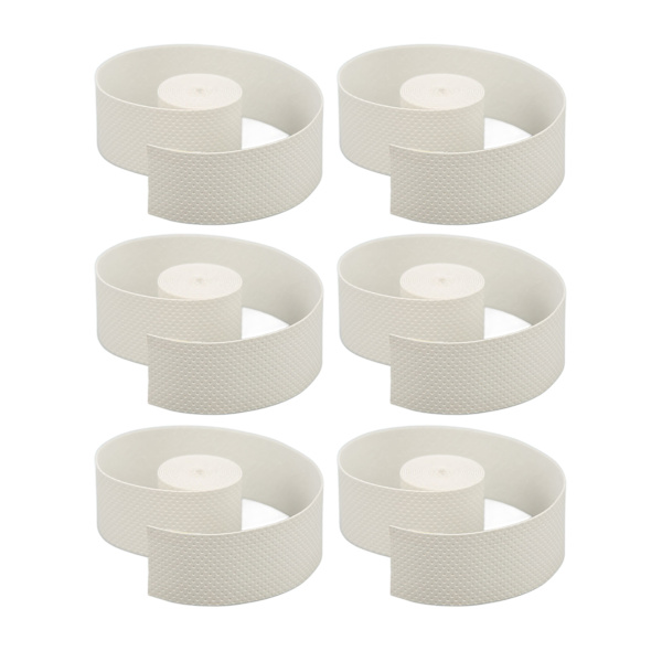 6 stk. tennisracket greb tape PU frostet skridsikker svedabsorberende Badmintonracket tape Sportstilbehør Hvid