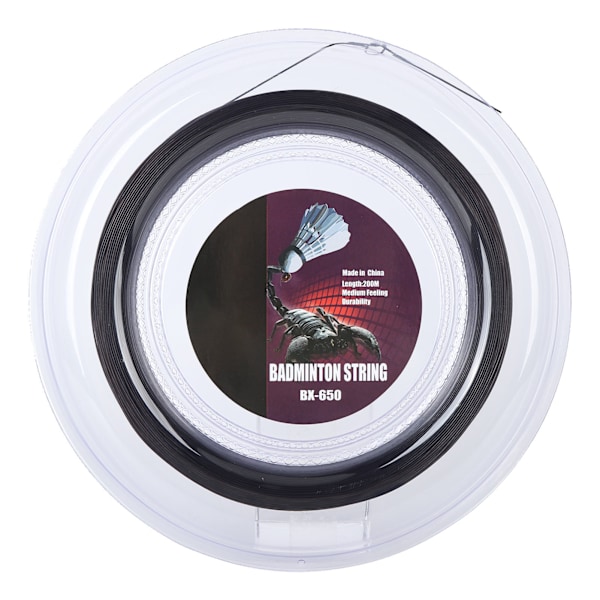 0,72 mm 200 m Badmintonracket String Nylon Badminton Träningsracket String Line BX 650 Svart
