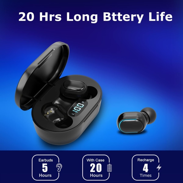 Langattomat nappikuulokkeet, Bluetooth 5.1 -kuulokkeet Langattomat mini-korvakuulokkeet ENC-melua vaimentavalla mikrofonilla