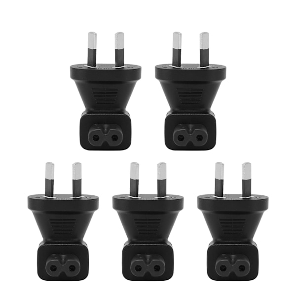 5 stk. AU Stik til IEC320 C7 Konverter 90 Graders 2-benet Strømstik Adapter til Laptop Strømadaptere AU Stik 100‑250V