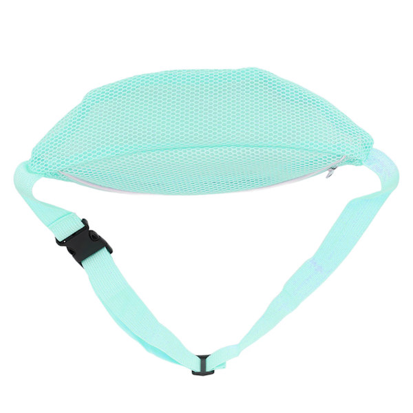 Beach Mesh Fanny Pack Andas Vattentätt Justerbart Bälte Bärbart Lätt Utomhussport Midjepaket för resor Ljusblått