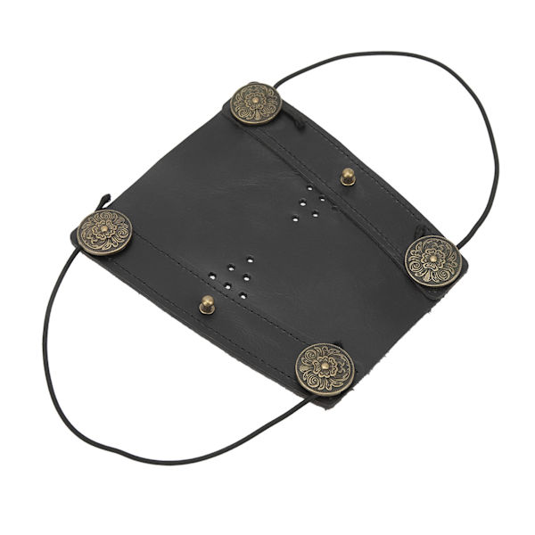 Bågskytte Arm Guard Justerbar rem Andra Kohud Arm Skyddsdyna för utomhusskytte Jakt Svart