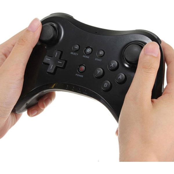 Trådløs Controller Gamepad Fjernbetjening til Nintendo Wii U Pro, Sort