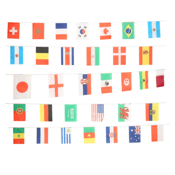 2022 String Flag International Bunting Banner 32 Lande Flag 20x28cm til dekoration