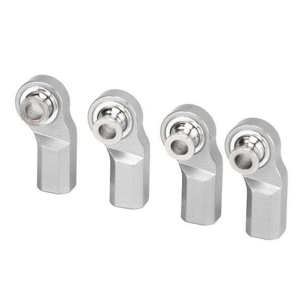4 ST RC Car Rod End Bend M3 Aluminiumlegeringsstål RC Car Styrstångshuvud för Axial SCX10 1/10 Bilmodell Silver