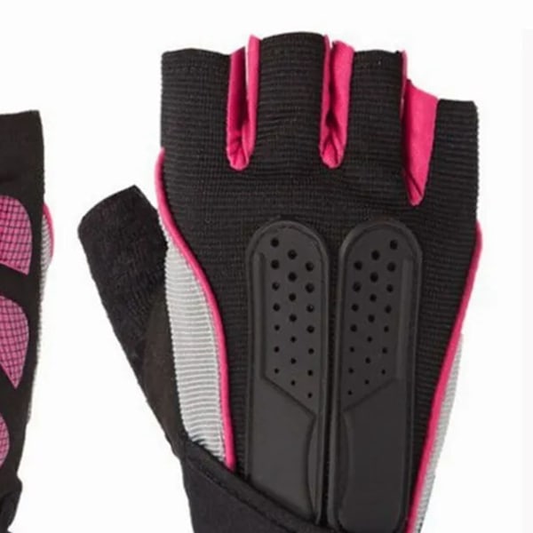 Halvfinger Cykelhandskar Andas handledsstöd Kvinnor Män Fingerlösa cykelhandskar för utomhusträning Ridning Rosa Snigel Halvfinger Rosa M