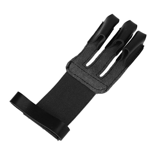 Buehandske Kohud Beskyttende 3 Finger Beskyttelse Finger Tab Handske til jagt Skydning Målskydning Sort