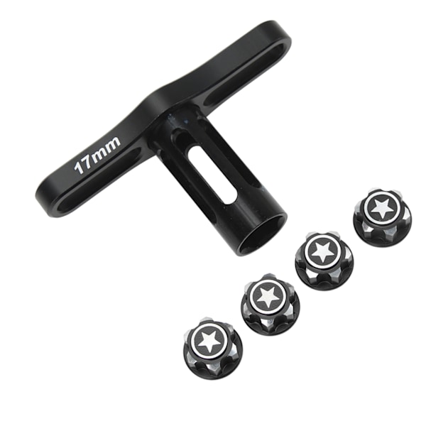 17 mm pyörän kuusiomutterihylsy 17 mm kuusiomutterit Asennustyökalun avain 17 mm kytkentänapamutterin suojuksella TRAXXAS 1/10 1/8 RC -autolle musta
