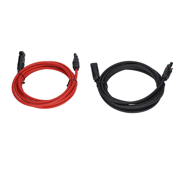 2kpl Aurinkopaneelin jatkojohto 10AWG 6mm² Aurinkojatkojohto Nimellisjännite 1000V DC Punainen Musta 3 m / 9.8ft