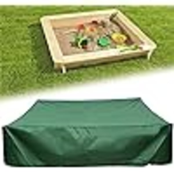 Rektangelgrønn utendørs sandkasse sandkassetrekk Oxford klut vanntett støvtett, for utendørs hagemøbeltrekk 180*180*20cm