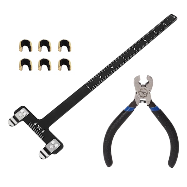 Bågsträng Nockpunkter Tång Set T Linjal Nockningsspänne Tångsats Bågskytte Compound Trissa Båge Turning Kit Svart