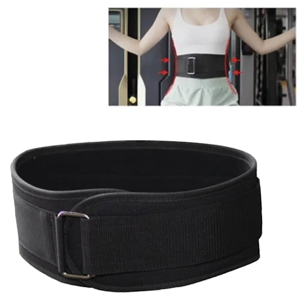 Tyngdlyftsbälte Andas Bekvämt Reglerbar Design EVA Nylon Fitness Tyngdlyftningsstödbälte för män Kvinnor Svart M