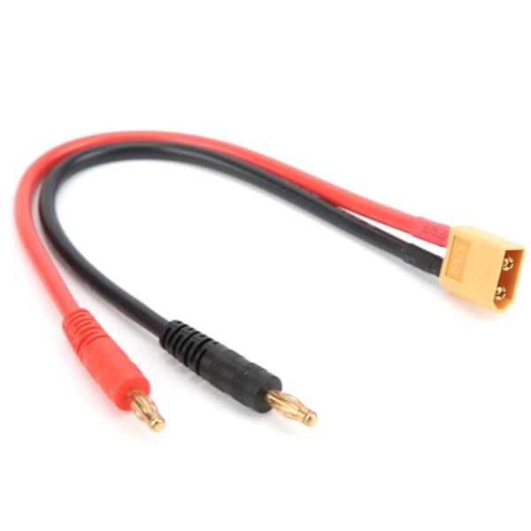 XT60 han til 4 mm banan stik adapterkabel - 22 cm længde, 12AWG - til B6 LiPo batterilader