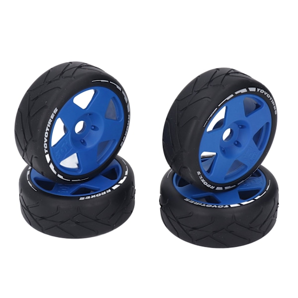 4 ST 1/8 GT RC-hjul Starkt grepp Road Racing-däck Slitstarka på väghjul med 17 mm adapter Blå