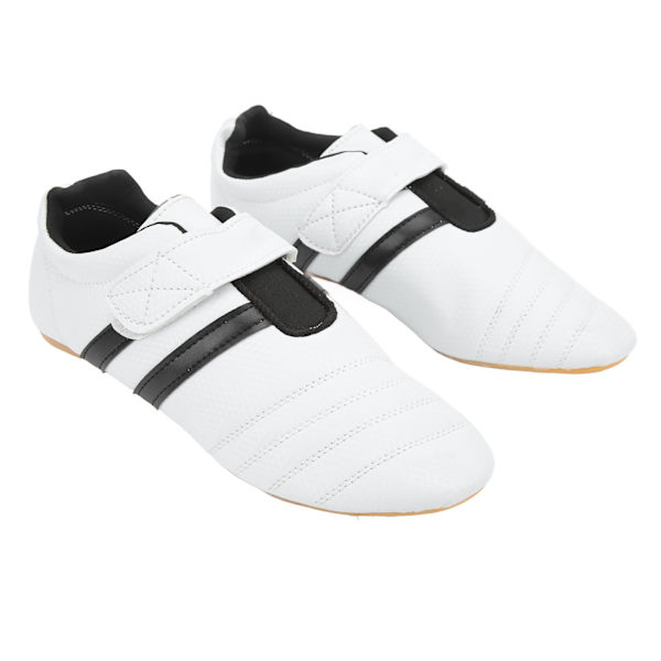 1 Par Taekwondo Sko Kampsport Sneaker Boksning Karate Kung Fu Tai Chi Sko til Mænd Kvinder Sorte Striber 42 Størrelse