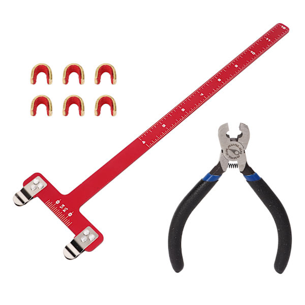 Bågsträng Nockningspunkter Tångsats T Linjal Nockningsspänne Tångsats Bågskytte Compound Trissa Båge Turning Kit Röd