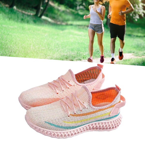Sneaker 39 Storlek Andas Mesh Mjukt Bekvämt Lätt matchande Promenadskor för Dam Daglig användning H06 Rosa