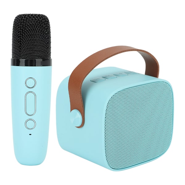 Mini karaokemaskin med trådlös mikrofon Bärbar Bluetooth-högtalare för barn Vuxna Blå