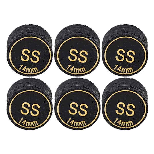 6 kpl Pool Cue Tips Ammattimaiset monikerroksiset biljardipool-cue-tipsit Vaihto pool-cue- ja snooker-keppeihin 14mm SS
