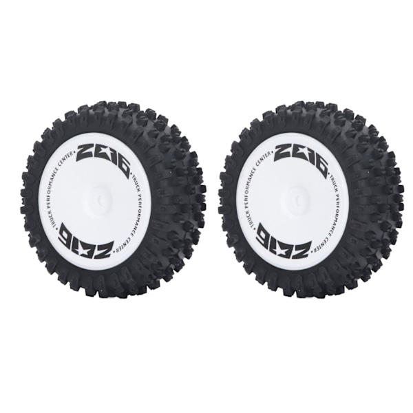 2 stk RC bil fordekk plast gummi forhjul dekkskift for WLtoys 1/12 fjernkontroll bil 124007 svart og hvit