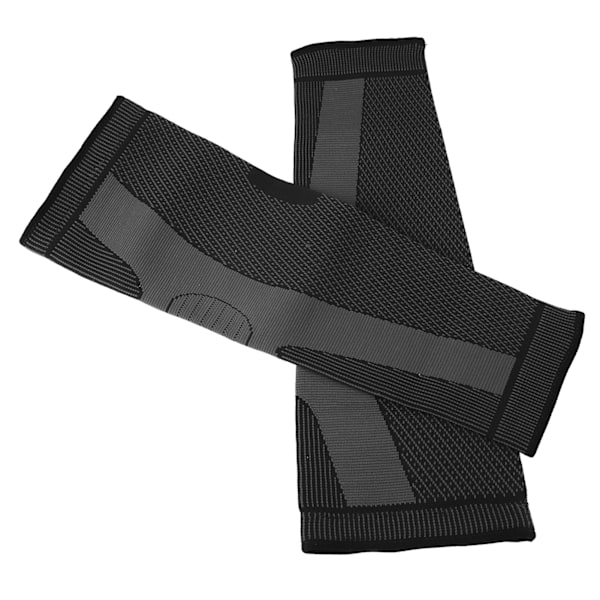 1 par sportknäskydd förlängda stickade tryckskydd Andas 2 korrugerade mönster Svart M 44cm