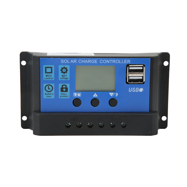 12V 24V Aurinkolataussäädin USB-portti Ylilataussuoja Aurinkopaneelin Akun Säädin LCD-näytöllä 30A