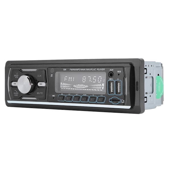 1Din Bil MP3 Afspiller Stereo Lyd Musik RDS DAb med Farverige Lys Underholdningssystem