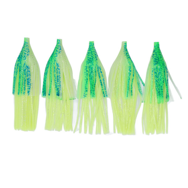 5 ST bläckfisk Mjukt bete Lysande 20 cm Tjock PVC-kjol Fiskedrag för fiske utomhus grönt