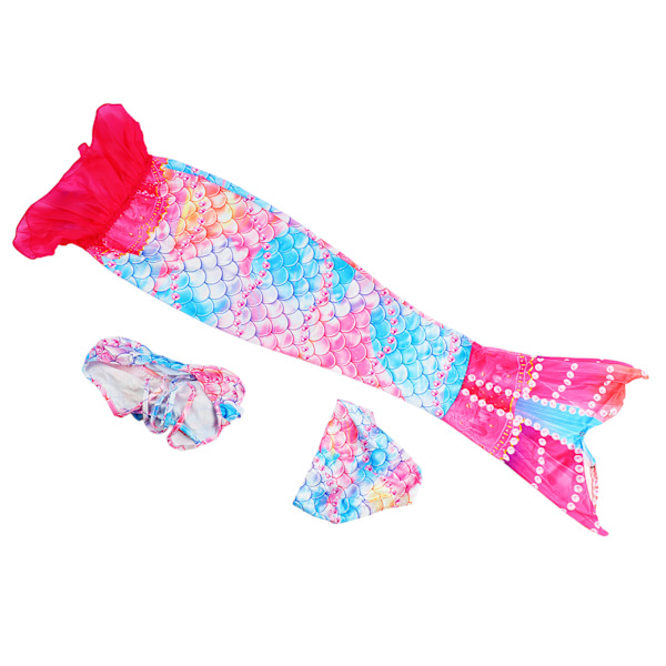 Barn Mermaid Tails Baddräkt Polyester Baddräkter Mermaid Tail Set för flickor som simmar 130cm / 51.2in