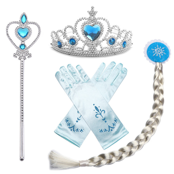 Elsa prinsess - set fläta, tiara, stav & ett par handskar barnens dag oplægsholder 2