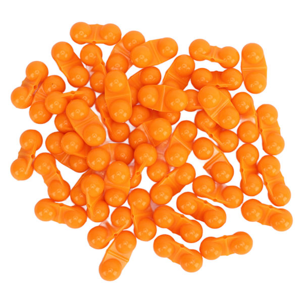 50 stk Fiske Dobbel Rangle Metall Havfiske Attraktor Bell Beads med plastetui for å lokke fisk oransje