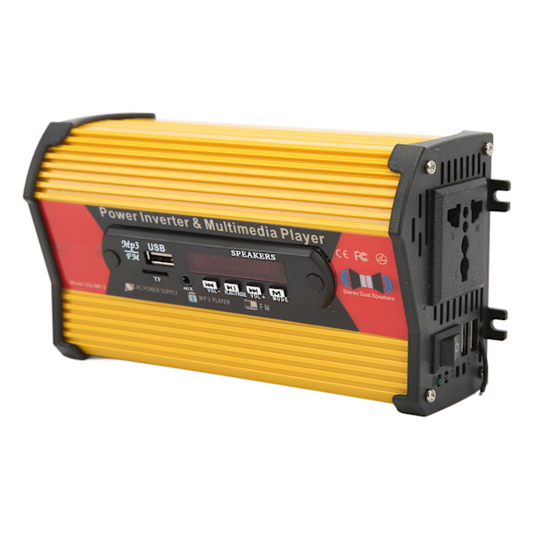 300W Modifisert Sinusbølge Bilinverter Dobbel USB LED-Display Bilstrømomformer med Multifunksjonell Spiller Sigarettenner 12V til AC 230V