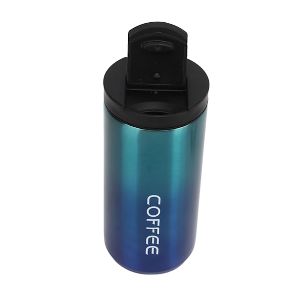 Isoleret kaffekrus Rustfrit stål Stor kaliber Gradient Farve Skridsikker isoleret vandflaske 350ML Gradient Blå