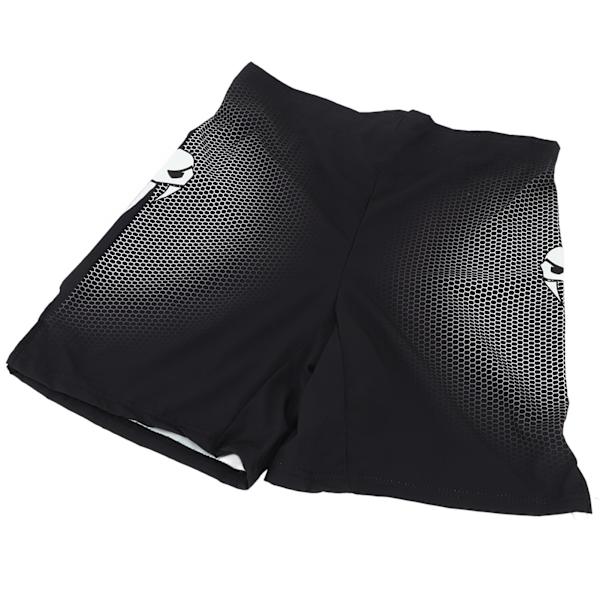Sportsshorts Herre Lounge Rette ben lett elastiske shorts med midt på livet Trykte shorts for boksing Vandring Svart XL