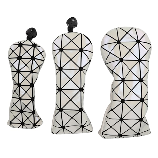 3 kpl Golfmailan päällinen Hieno puu Driver Headcover PU Golf Driver Club Cover kotiin Club White