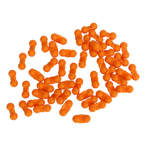50 stk Fiske Dobbel Rangle Metall Havfiske Attraktor Bell Beads med plastetui for å lokke fisk oransje