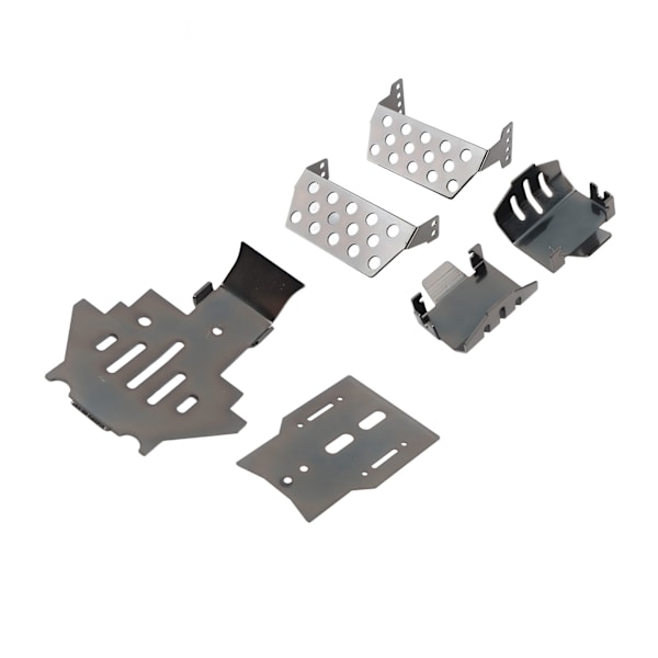 RC Chassis Armors Set Rostfritt stål Svart Chassis Armor Axle Protector Skid Plate för Traxxas