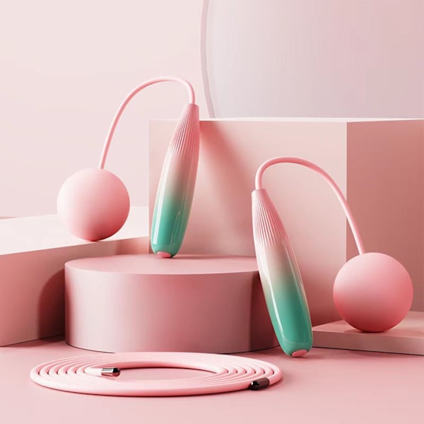 Ropeless hopprep Praktisk ABS PVC Säker sladdlös hopprep för träning Gradient Rosa