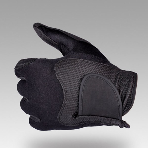 Golf vänsterhandshandske polyester hög elasticitet Andas tvättbar enkel golfhandske för män kvinnor Svart M