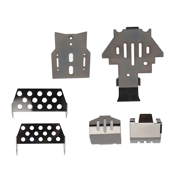 RC Chassis Armors Set Rostfritt stål Svart Chassis Armor Axle Protector Skid Plate för Traxxas