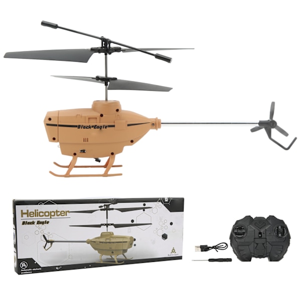 2.5CH RC Helikopter Automatisk Hinder Undvikande Fjärrkontroll Flygplansleksak med Gyroskop Khaki