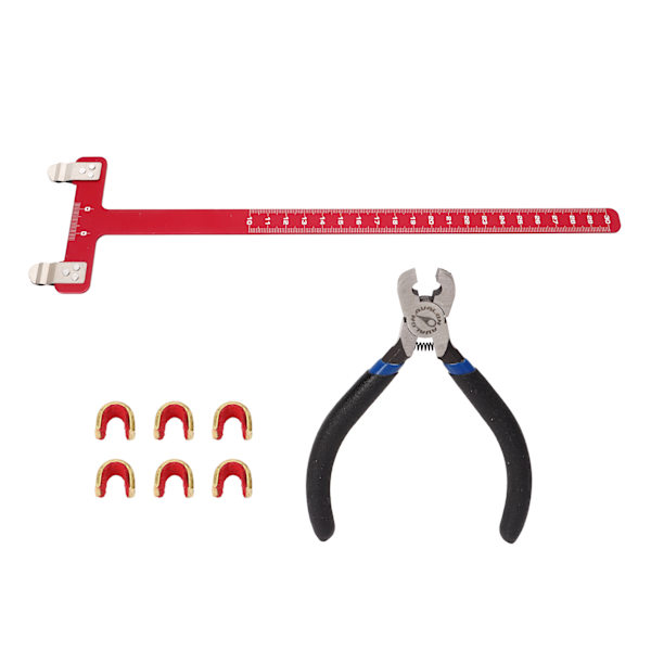 Buestreng Nockpunkter Tangsett T Linjal Nockspenne Tangsett Bueskyting Compound Trisse Bue Turning Kit Rød