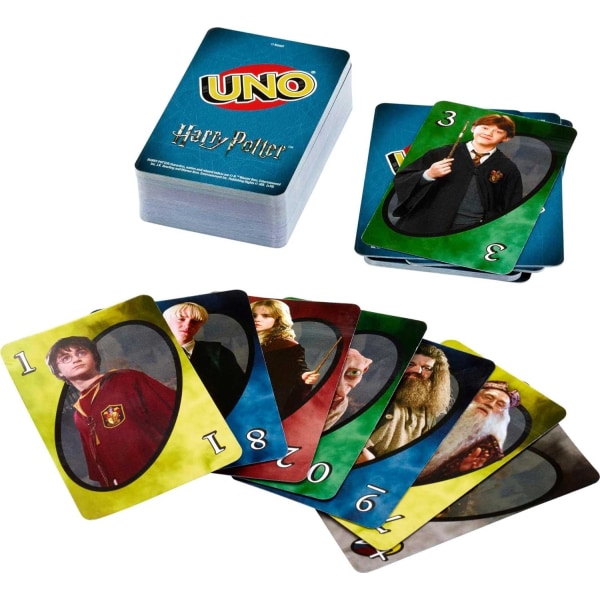 UNO Harry Potter kortspill for barn, voksne og spillkveld, basert på den populære serien, for 2-10 spillere