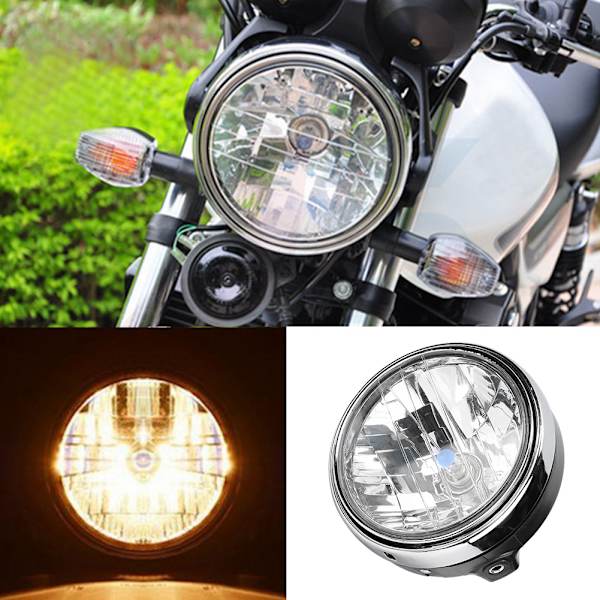 Muokattu retro pyöreä moottoripyörän ajovaloyksikkö sopii CB400/900:een