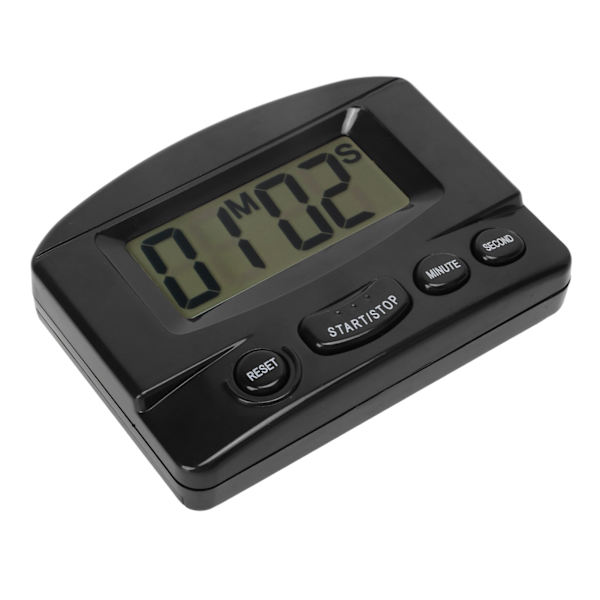 Køkkenur Høj lydstyrke Tid op og nedtælling Magnetisk design Multifunktionelt digitalt ur Timer Sort