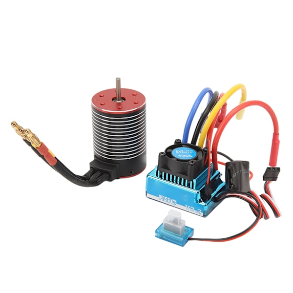 RC Harjaton Moottori ESC Set Ammattimainen Vedenpitävä Korkea Vääntö 3650 Harjaton Moottori 120A ESC Combo Set RC Autoon 3600KV