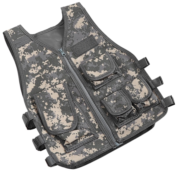 Børne udendørs vest Børne camouflage jakke vest med lommer til spiltræning L 48cm / 18.9in